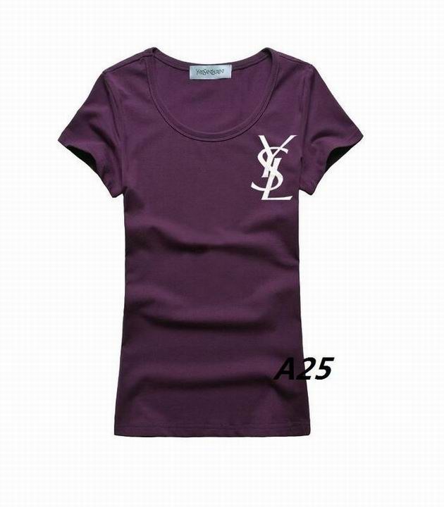 YSL short round collar T woman S-XL-087